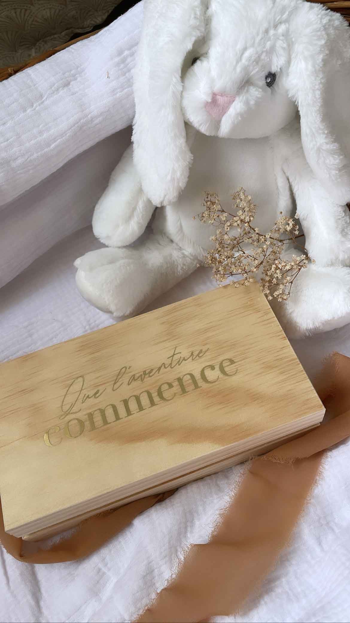 Coffret Annonce Grossesse ou Naissance Personnalisé – Cadeau Émotion en Bois – Image 2